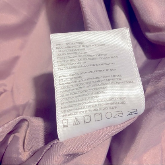 PRICE DROP Laundry By Shelli Segal Rose color Puffer Coat with Faux Fur Hood - Picture 7 of 7